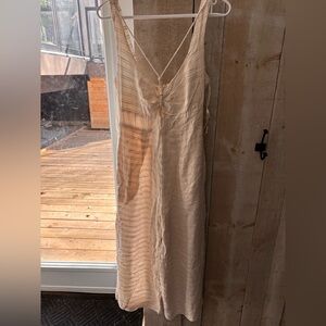 l*space Cream Linen-Blend Tank with Branded Neckline